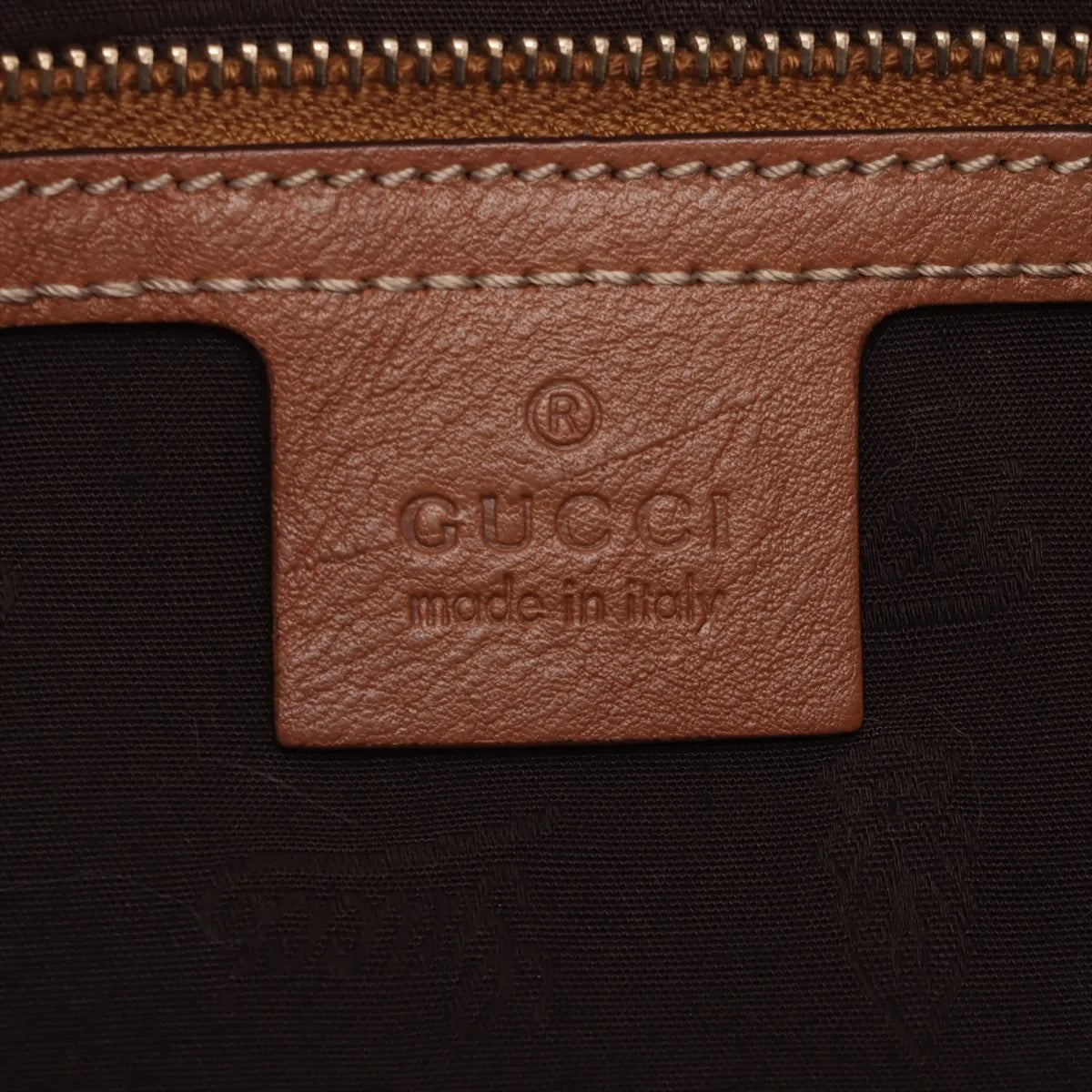 Gucci GG Canvas Leather Tote Bag Beige x Brown
