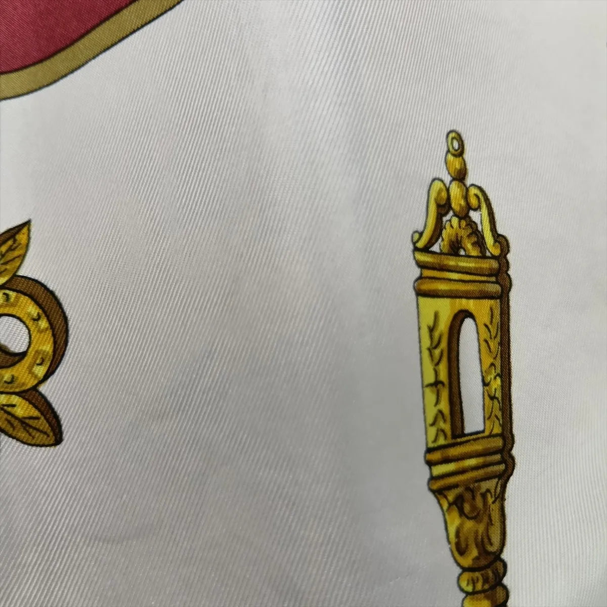 Chanel Carre 90 Les Cles Keys Silk Scarf Beige x Bordeaux
