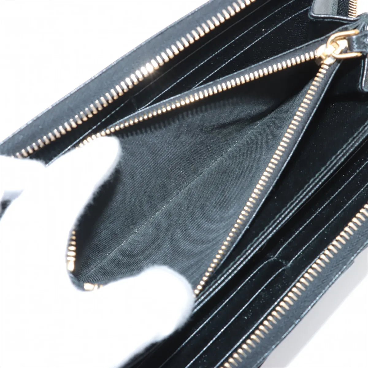 Prada Saffiano Fiocco Leather Zippy Wallet Black