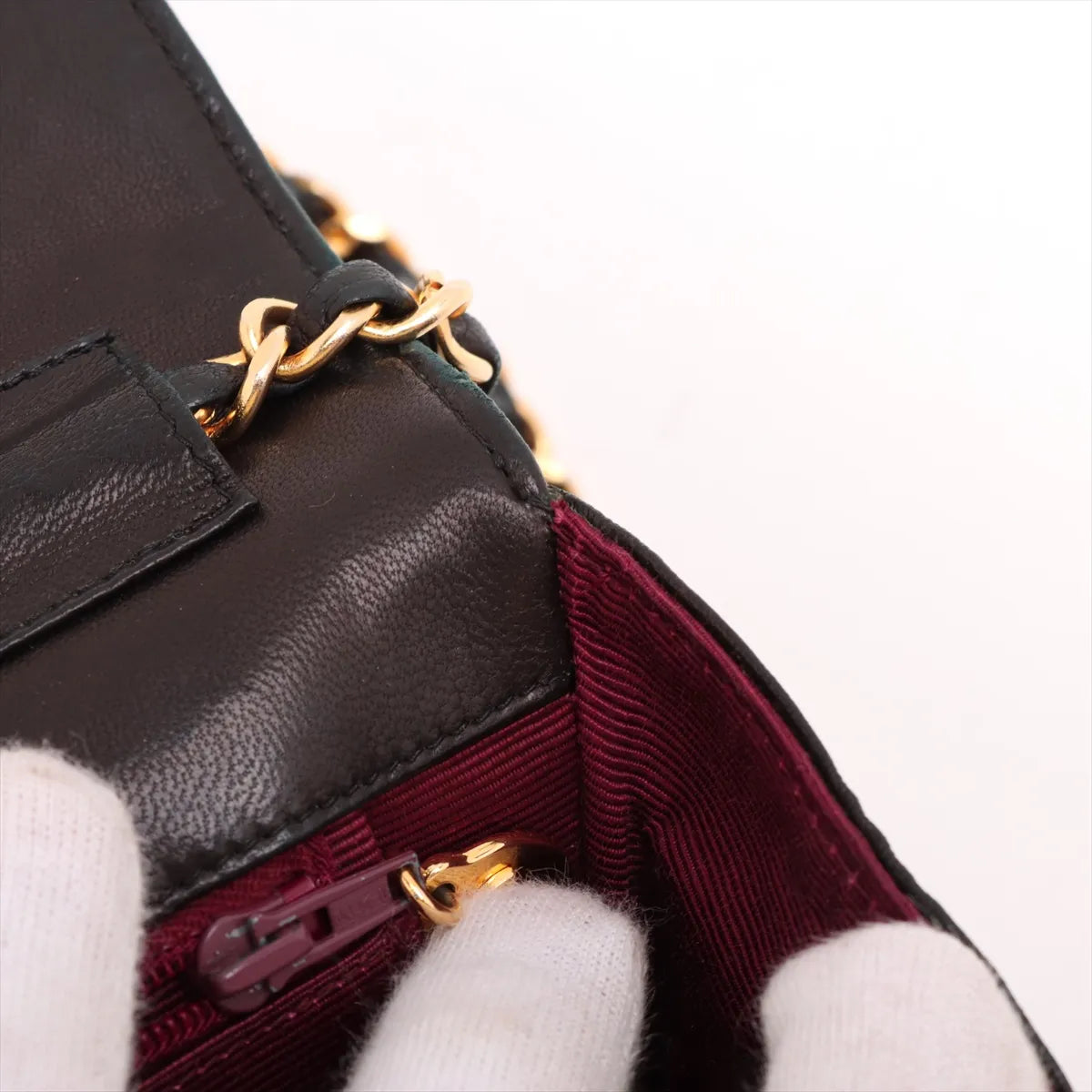 Chanel CC Logo Lambskin Chain Shoulder Bag Black