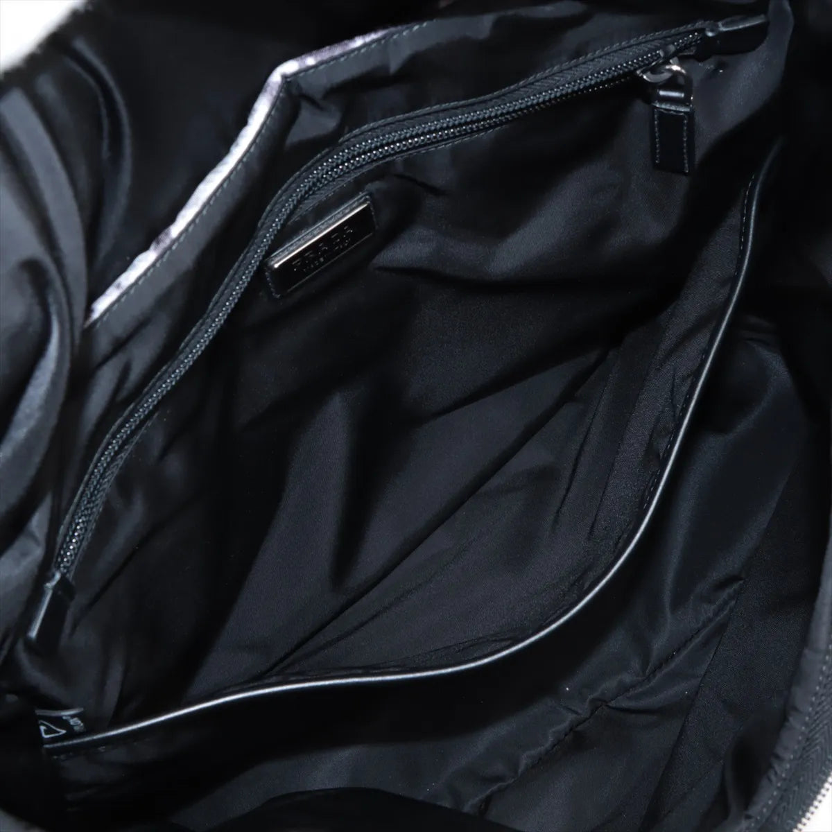 Prada Landscape Painting Re-Nylon Leather Backpack Black x White
