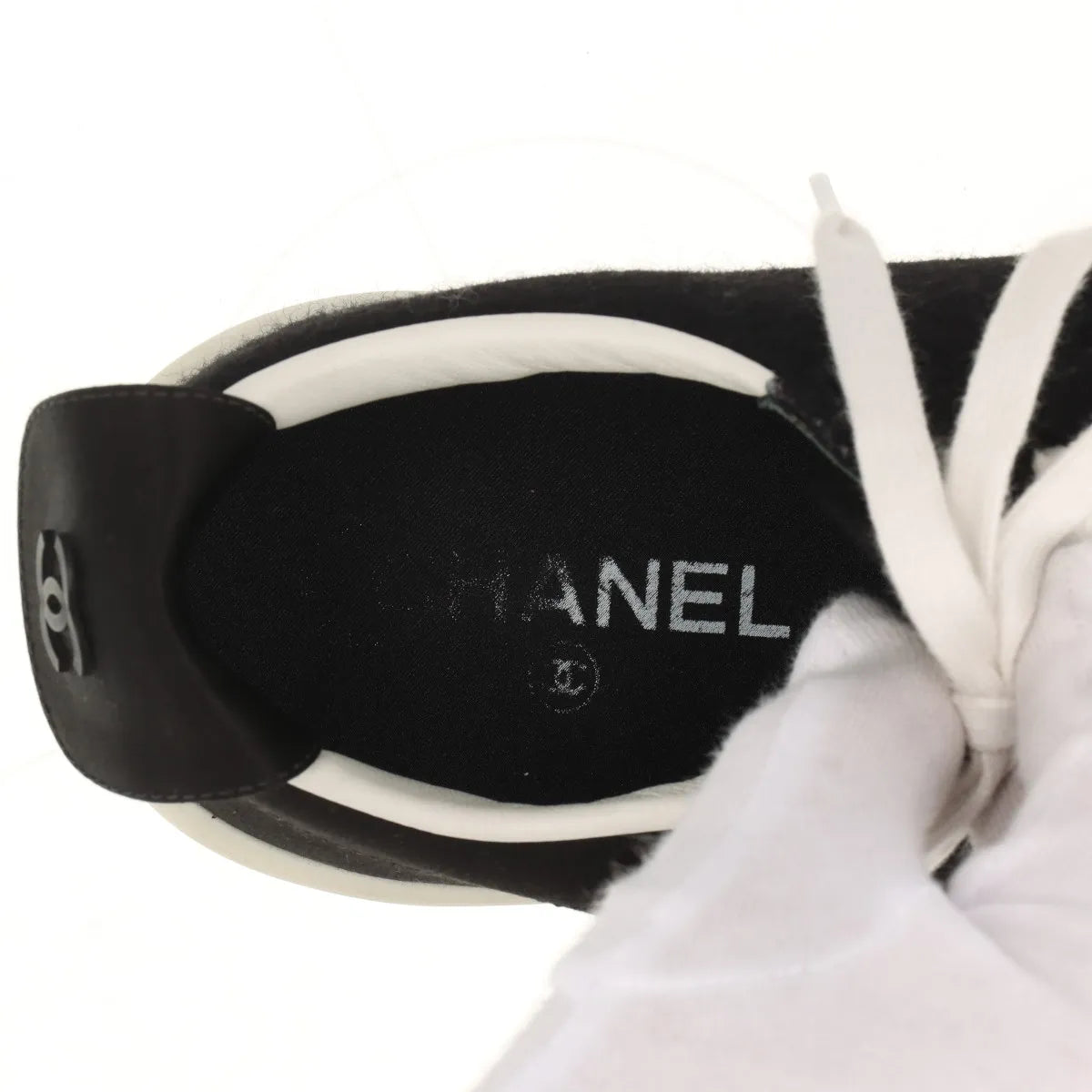 Chanel CC Logo Satin Sneakers Black