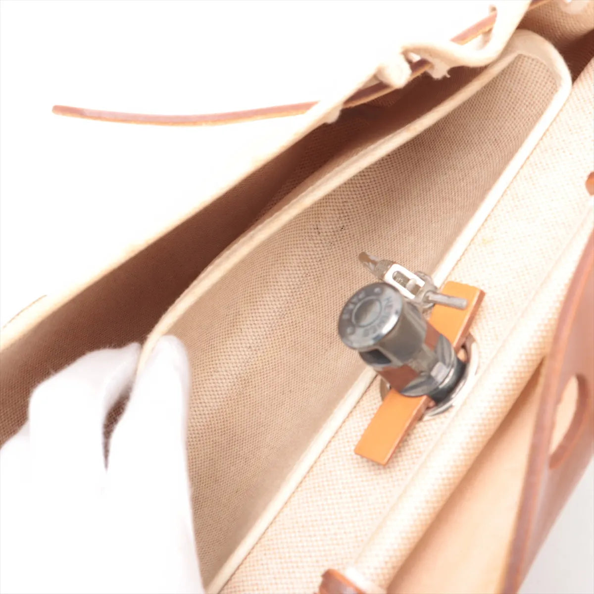 Hermès Herbag PM Twirl Ash x Leather Beige