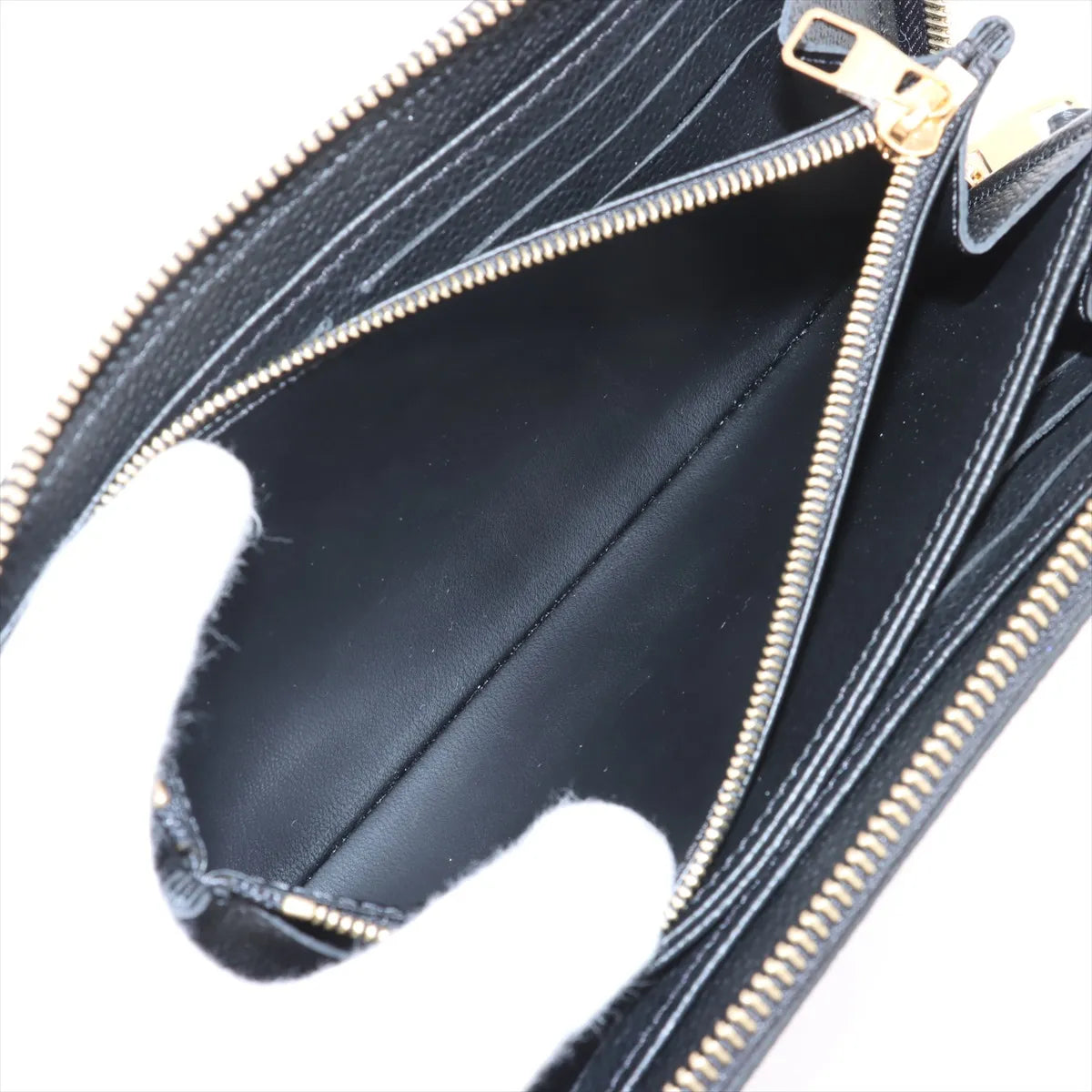 Louis Vuitton Bicolor Monogram Empreinte Zippy Wallet Black x Beige