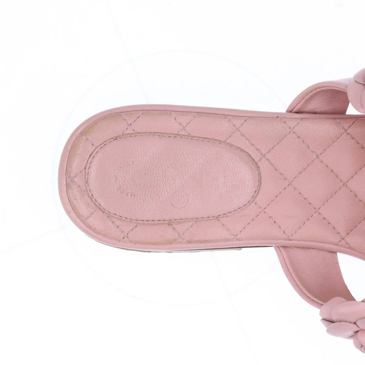 Chanel Camelia Two Strap Leather Sandal Pink