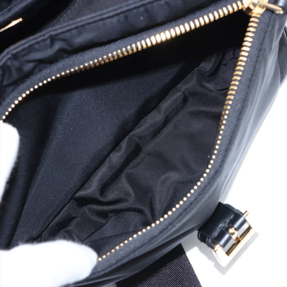 Prada Tessuto Explorer Medium Nylon Leather Two-Way Shoulder Bag Black — product photo 9