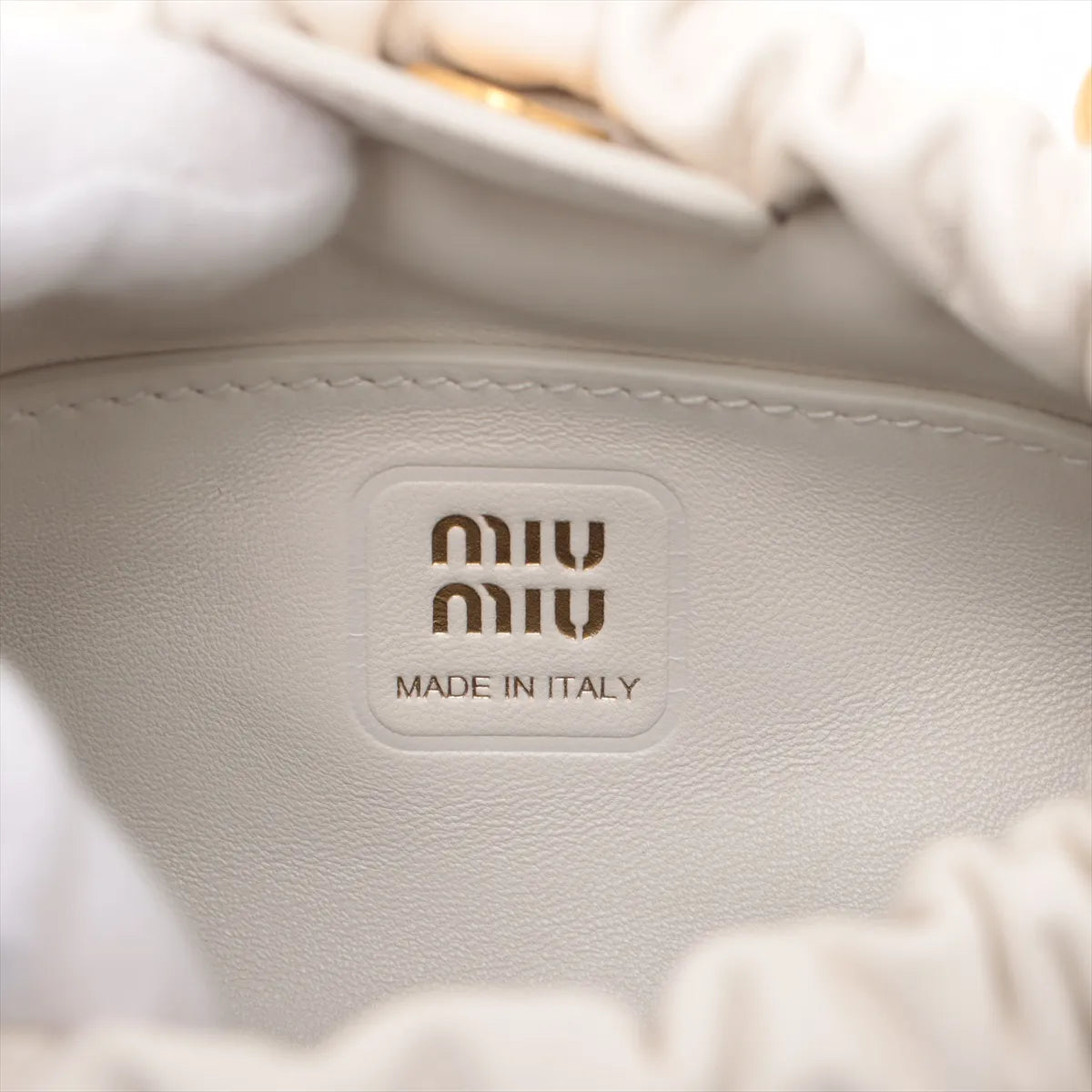 Miu Miu Joie Leather Shoulder Bag White