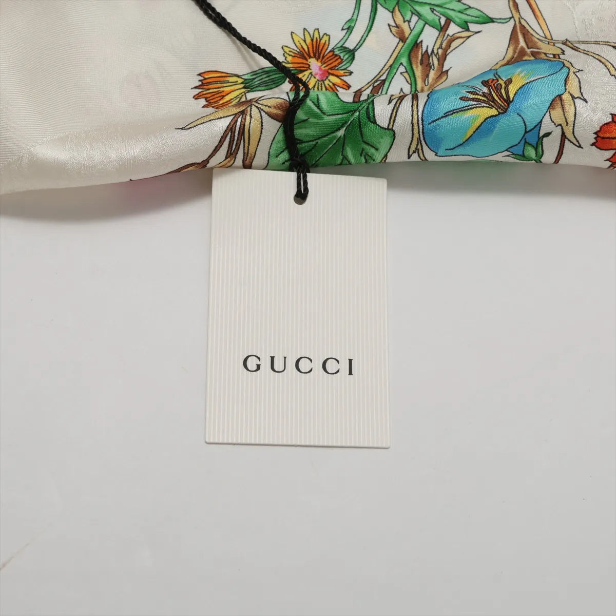 Gucci Multicolor Floral Silk Scarf Ivory