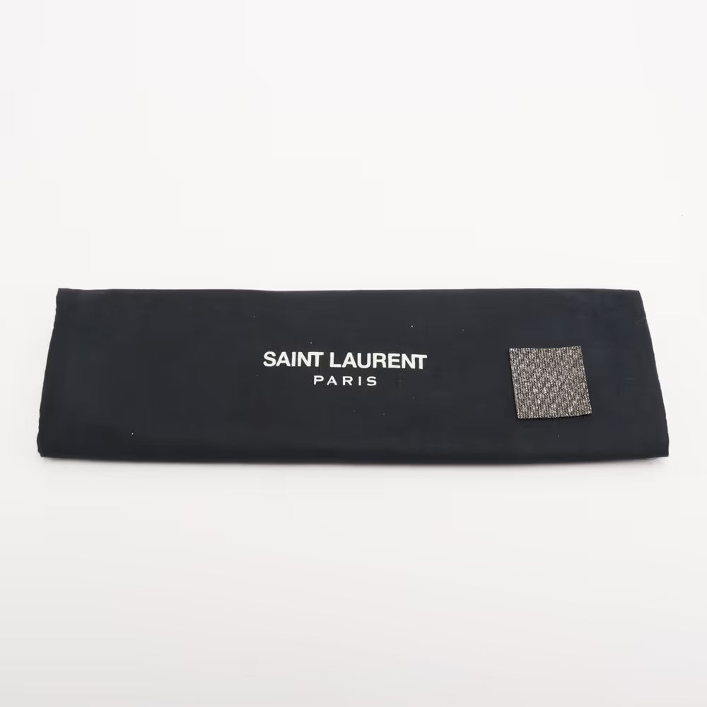 Saint Laurent Paris Kate Fabric x Lame Clutch Bag Silver x Gold