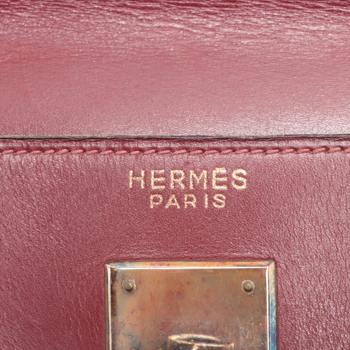 Hermes Kelly 35 Le Tournay Leather Handbag Rouge H