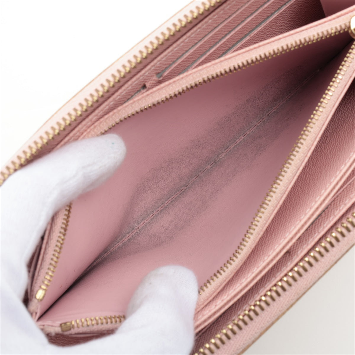 Louis Vuitton Damier Azur Zippy Wallet Rose Ballerine