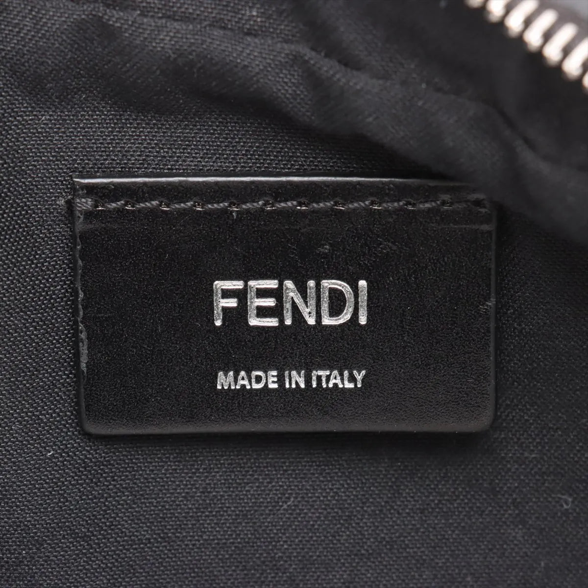 Fendi Logo Medium Leather Camera Bag Black