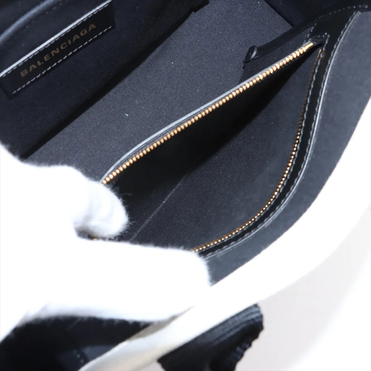 Balenciaga Hardware Canvas Leather Two-Way Tote Bag White x Black
