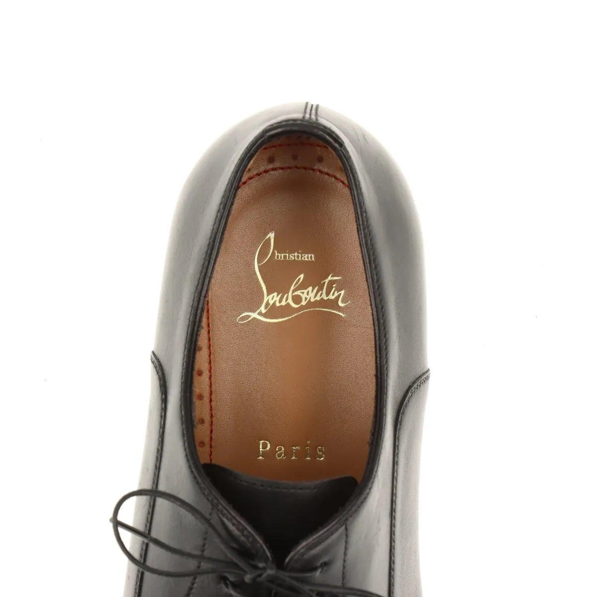 Christian Louboutin Leather Straight Tip Shoes Men's Black