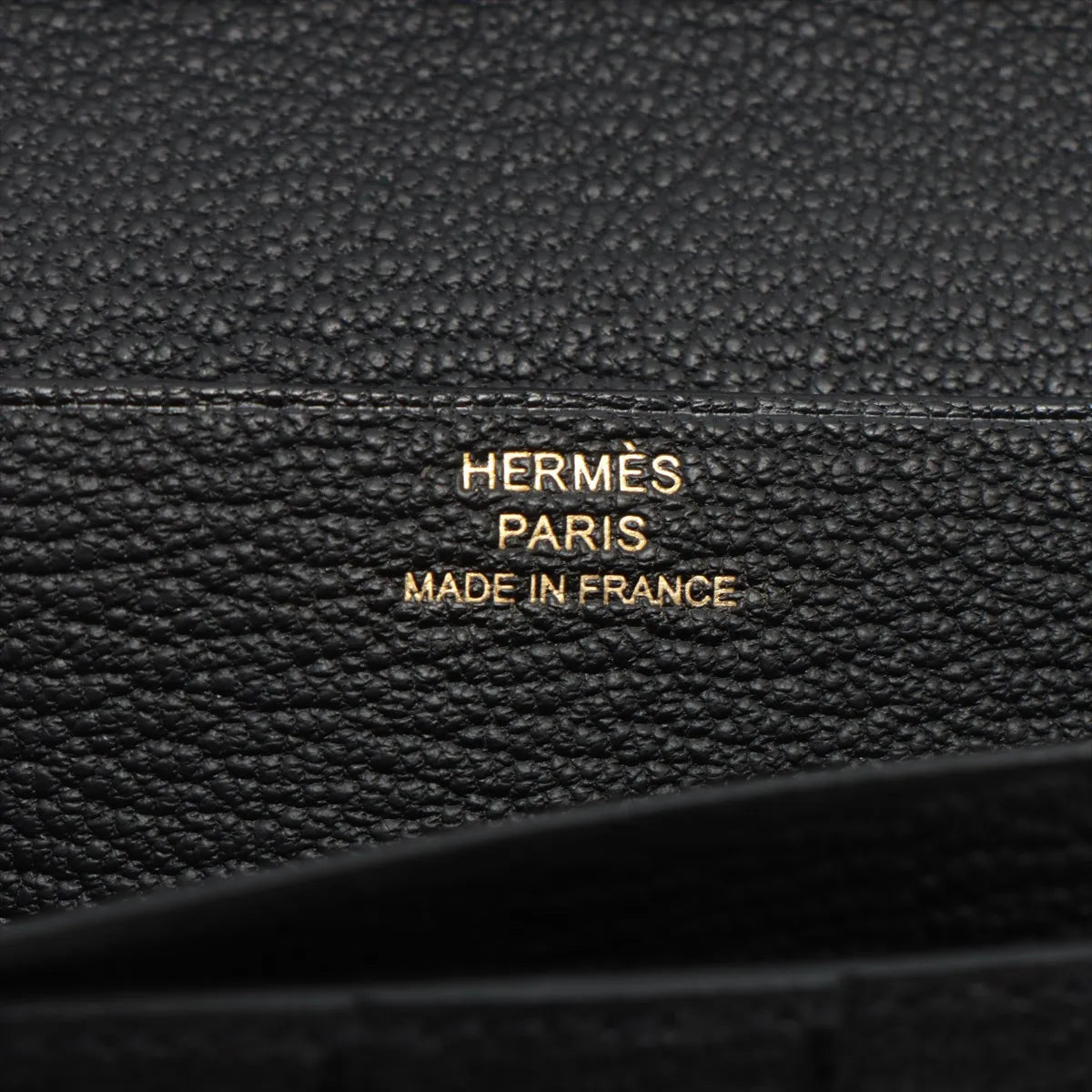 Hermès Bearn Soufflet Chevre Long Wallet Black