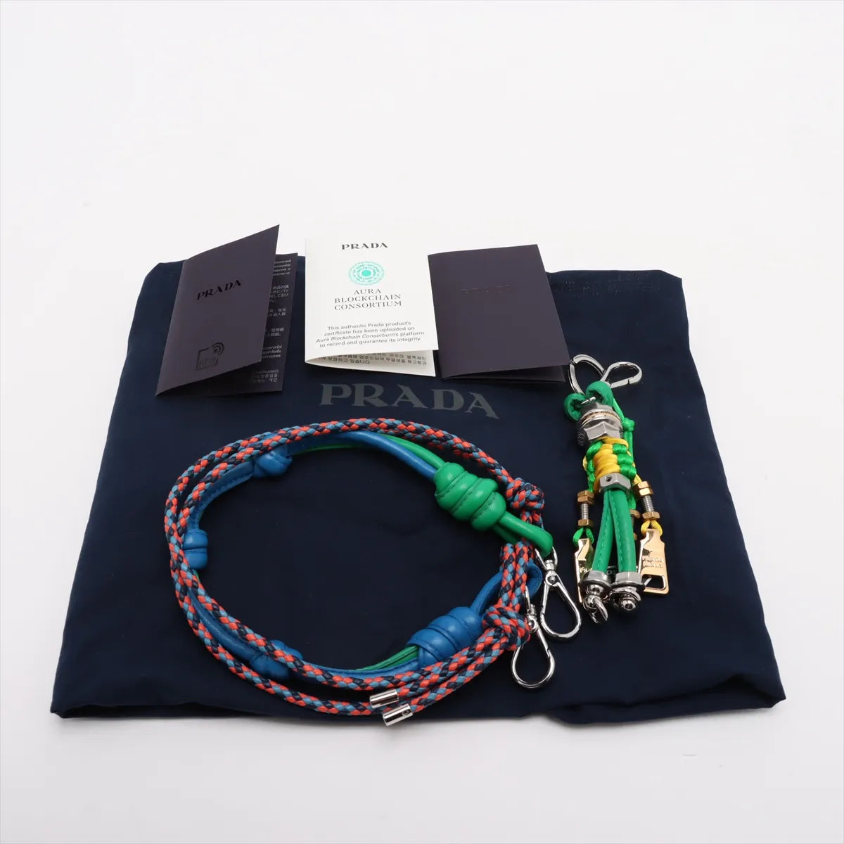 Prada Robot Leather Charm Shoulder Bag Greige