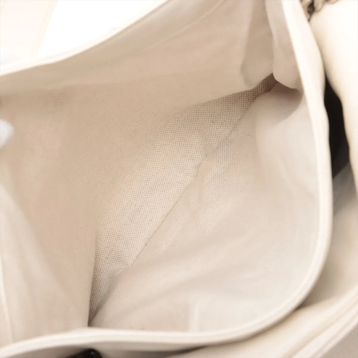 Gucci GG Logo Blondie Leather Shoulder Tote Bag White