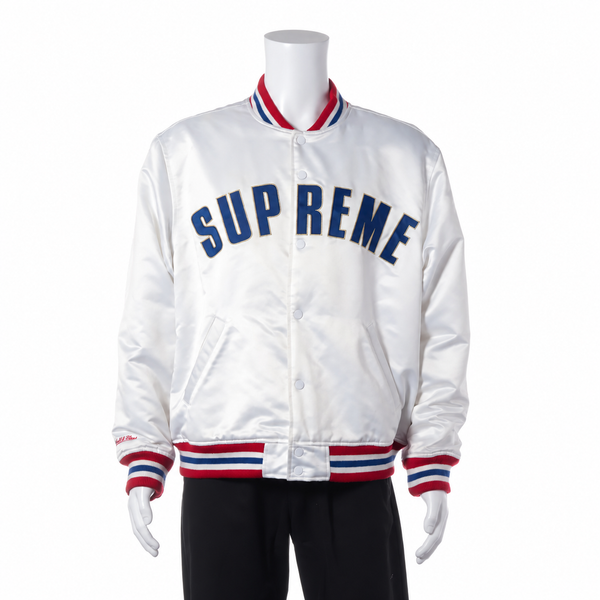 Supreme x Mitchell & Ness Stadium Jacket — White, L