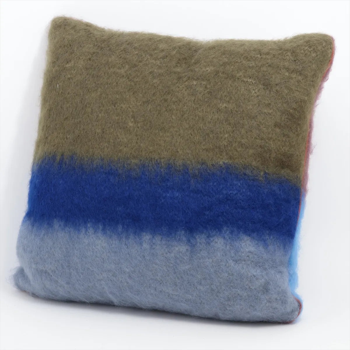 Loewe Anagram Mohair & Wool Cushion — Blue; actual item photo 2