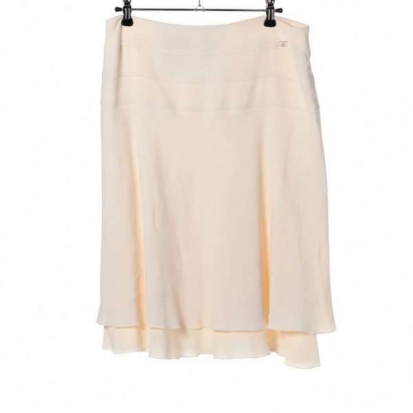 Chanel 03P Acetate & Rayon Skirt — White, 40