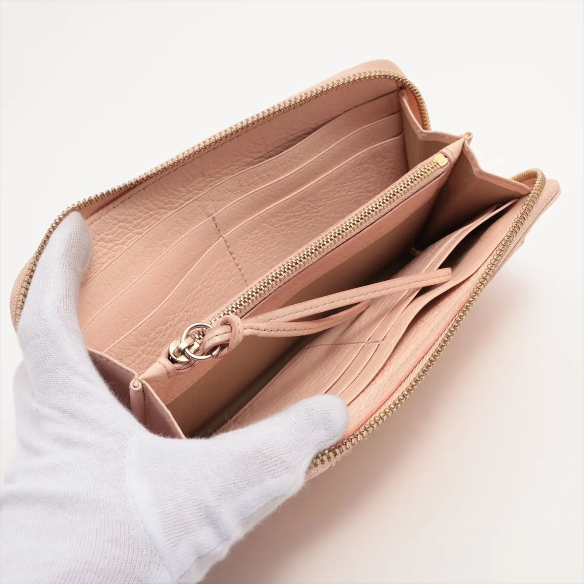 Chloé Pink Leather Zip-Around Wallet; actual item photo 3