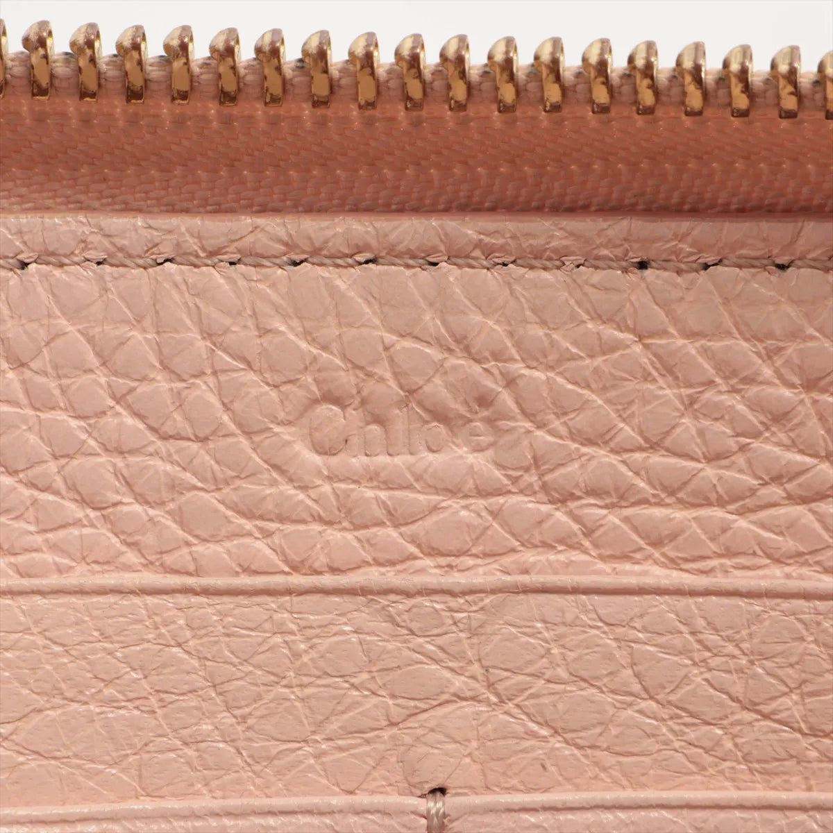 Chloé Pink Leather Zip-Around Wallet; actual item photo 9