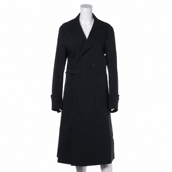 Alexander McQueen Cotton-Blend Trench Coat — Black, 44