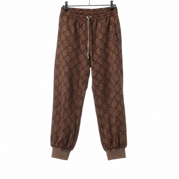 Gucci GG Jacquard Sweatpants — Brown, XS