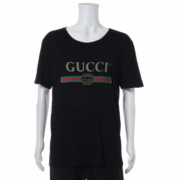 Gucci Distressed Cotton T-Shirt — Black, L