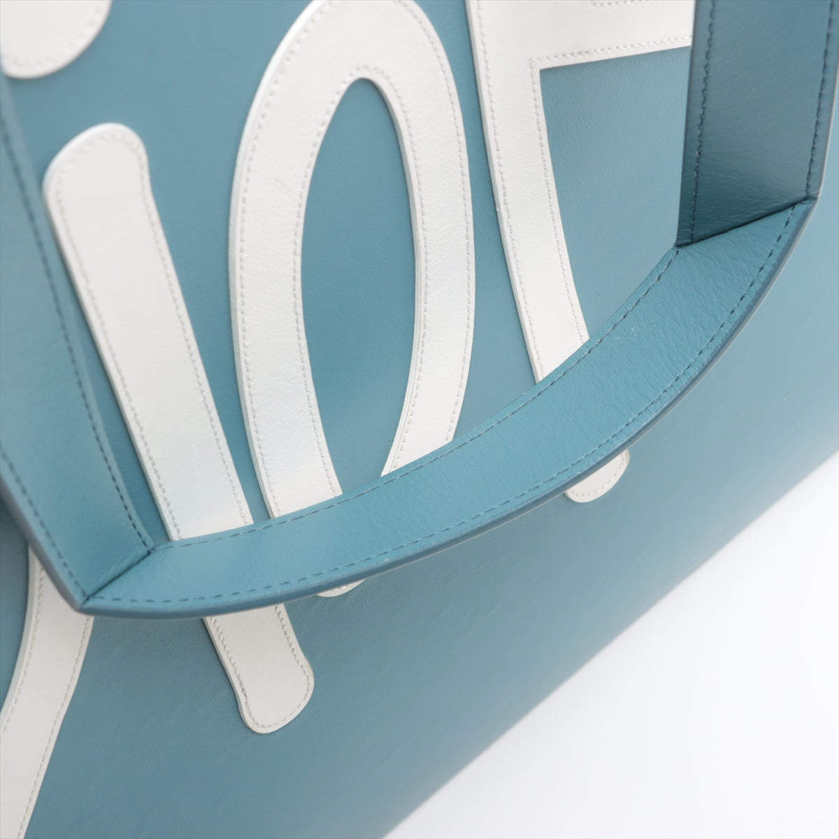 Premium Christian Dior x Shawn Stussy Logo Leather Tote Bag Blue