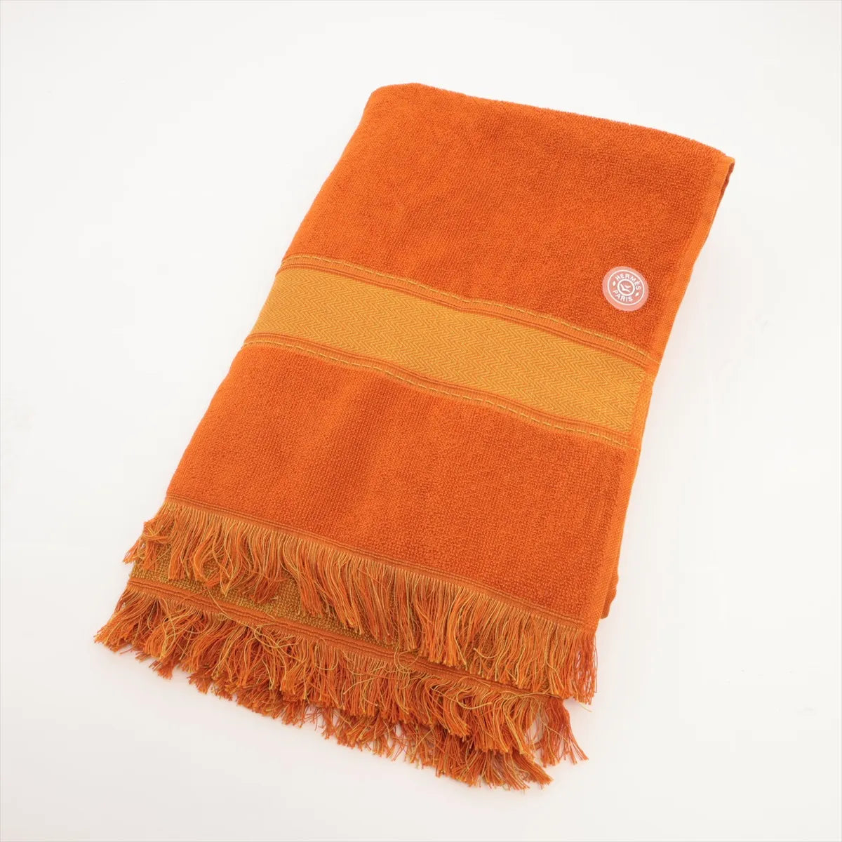 Hermès Yachting Cotton Beach Towel — Orange; actual item photo 1
