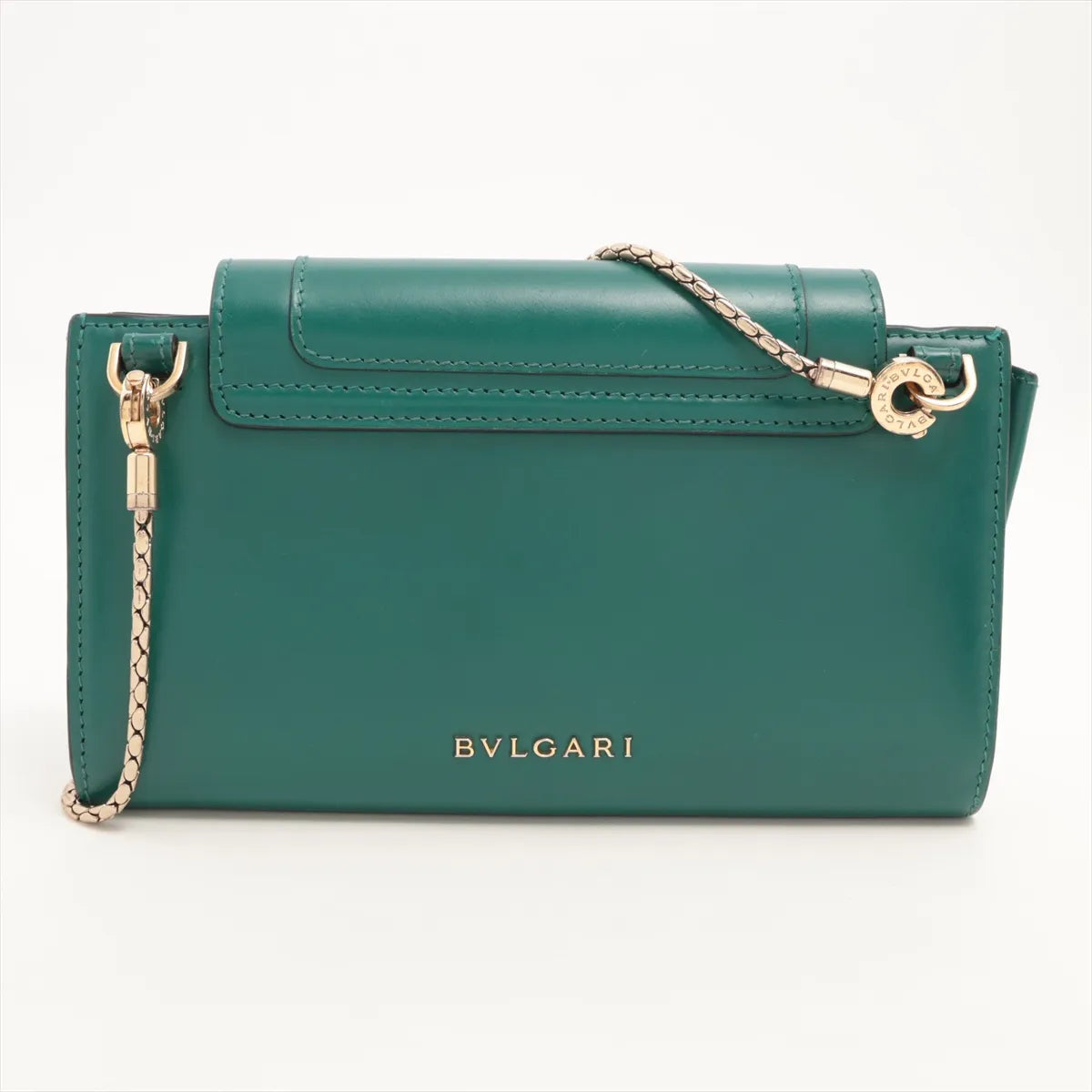 Bvlgari Serpenti Forever Leather Chain Wallet — Green & Purple; actual item photo 2