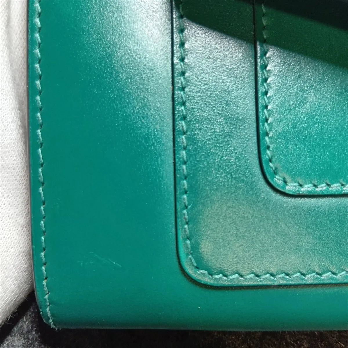 Bvlgari Serpenti Forever Leather Chain Wallet — Green & Purple; actual item photo 12