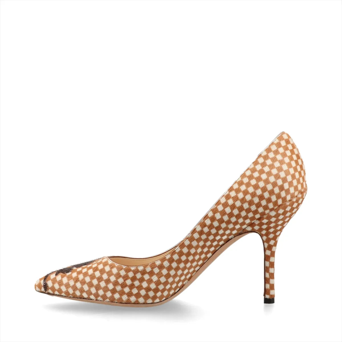 Louis Vuitton Damier Sequin Pumps — Brown & Ivory, 37; actual item photo 4