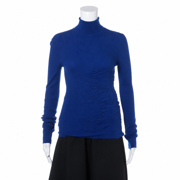 Burberry Cashmere Turtleneck Sweater — Blue, XS