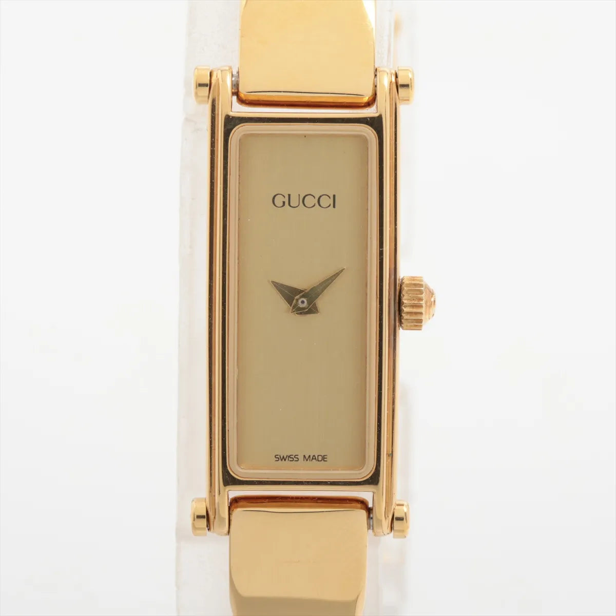 Gucci 1500L Bangle Quartz Watch — Gold Tone & Champagne Dial — actual item front view