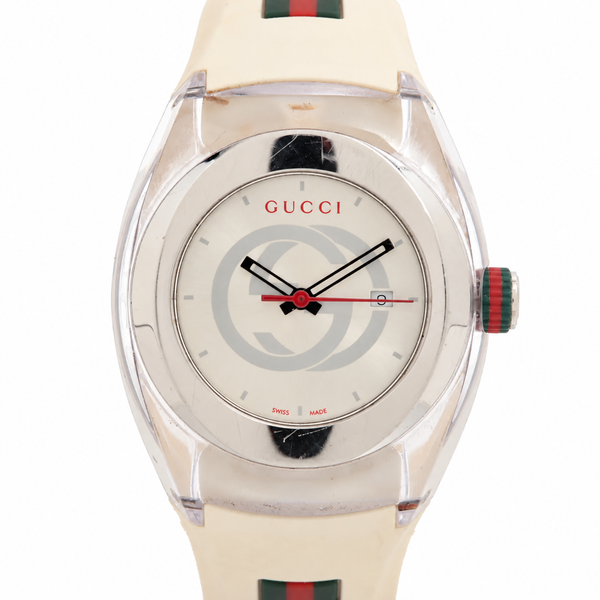 Gucci SYNC 137.3 Quartz Watch — White Web Stripe