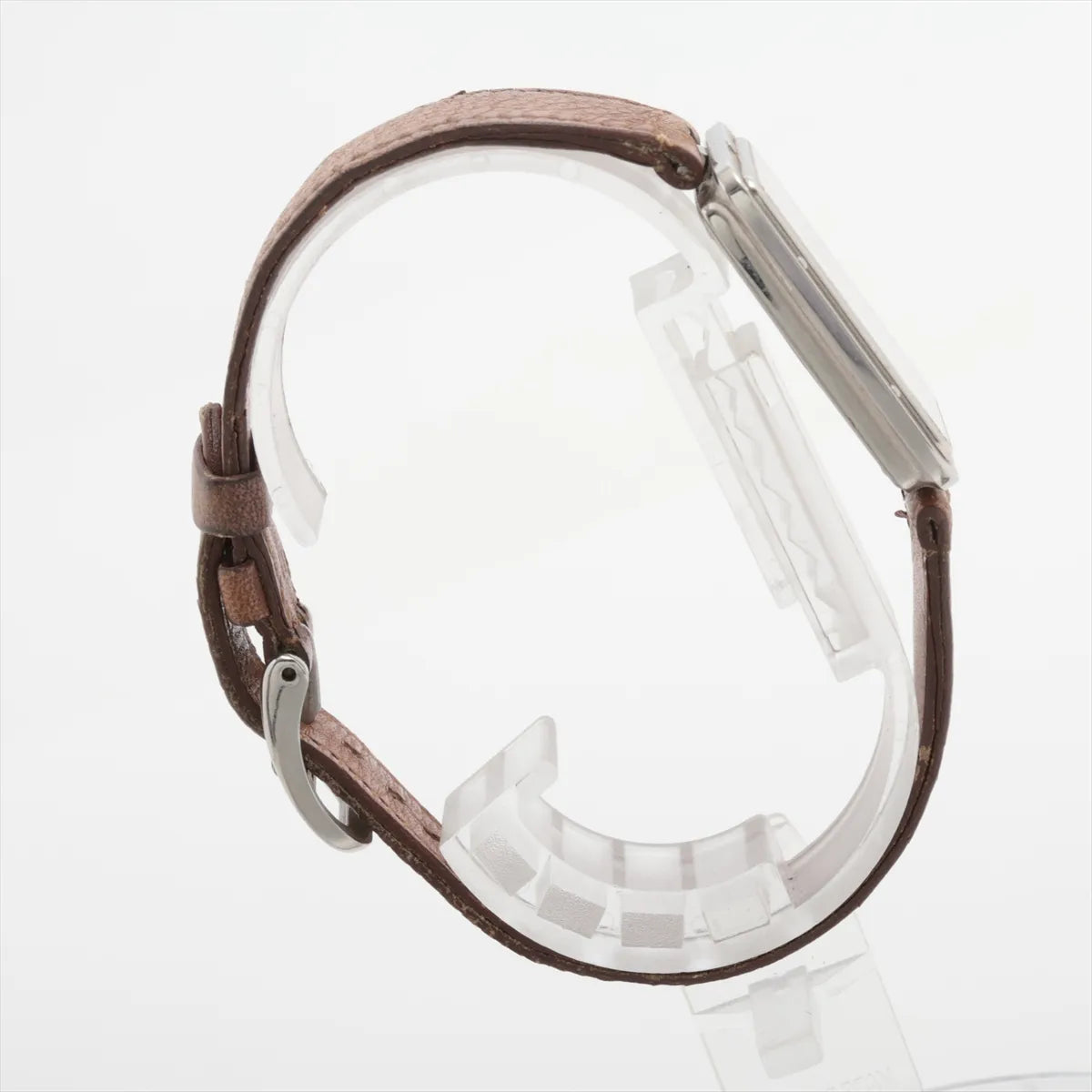 Hermes Croisière Rectangular Quartz Watch — Brown Leather — actual item, additional view 3