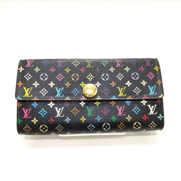 Louis Vuitton Black Monogram Multicolore Flap Wallet