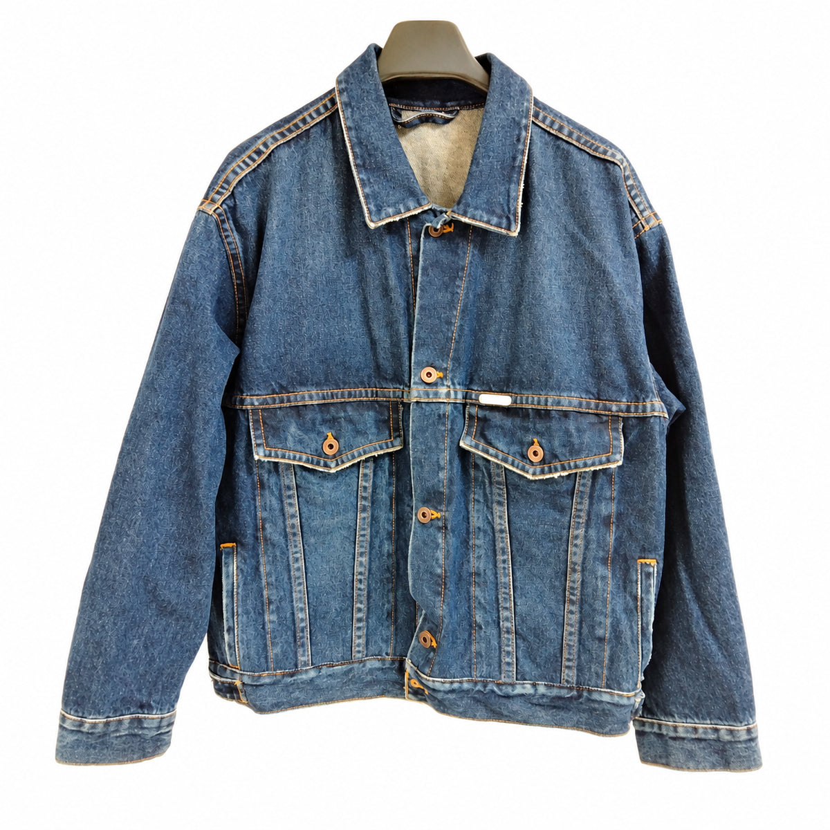 Off-White Blue Cotton Denim Jacket — XS on pure white background