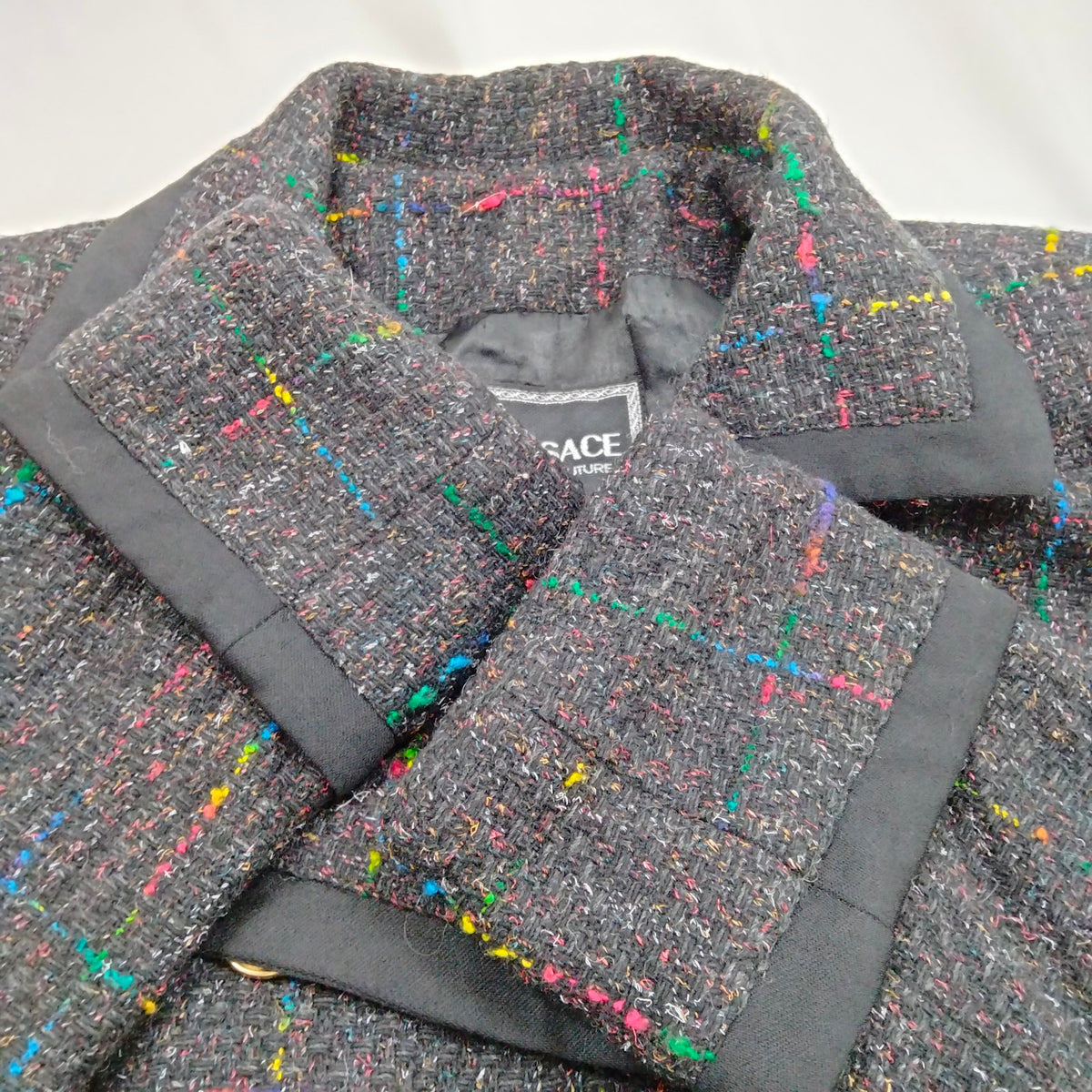 Versace Jeans Couture multicolor tweed jacket detail 6