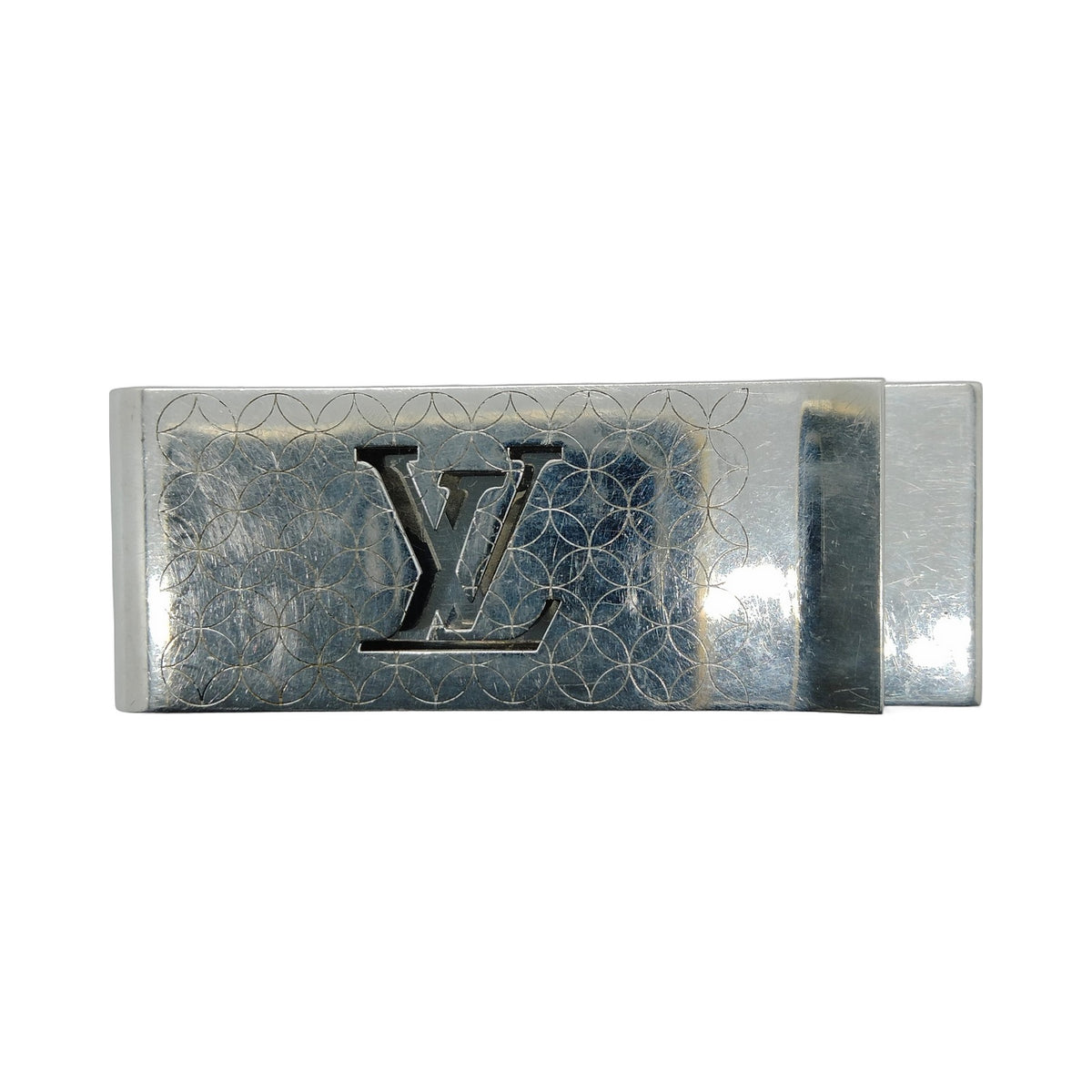 Louis Vuitton Silver-Tone LV Logo Money Clip — original detail