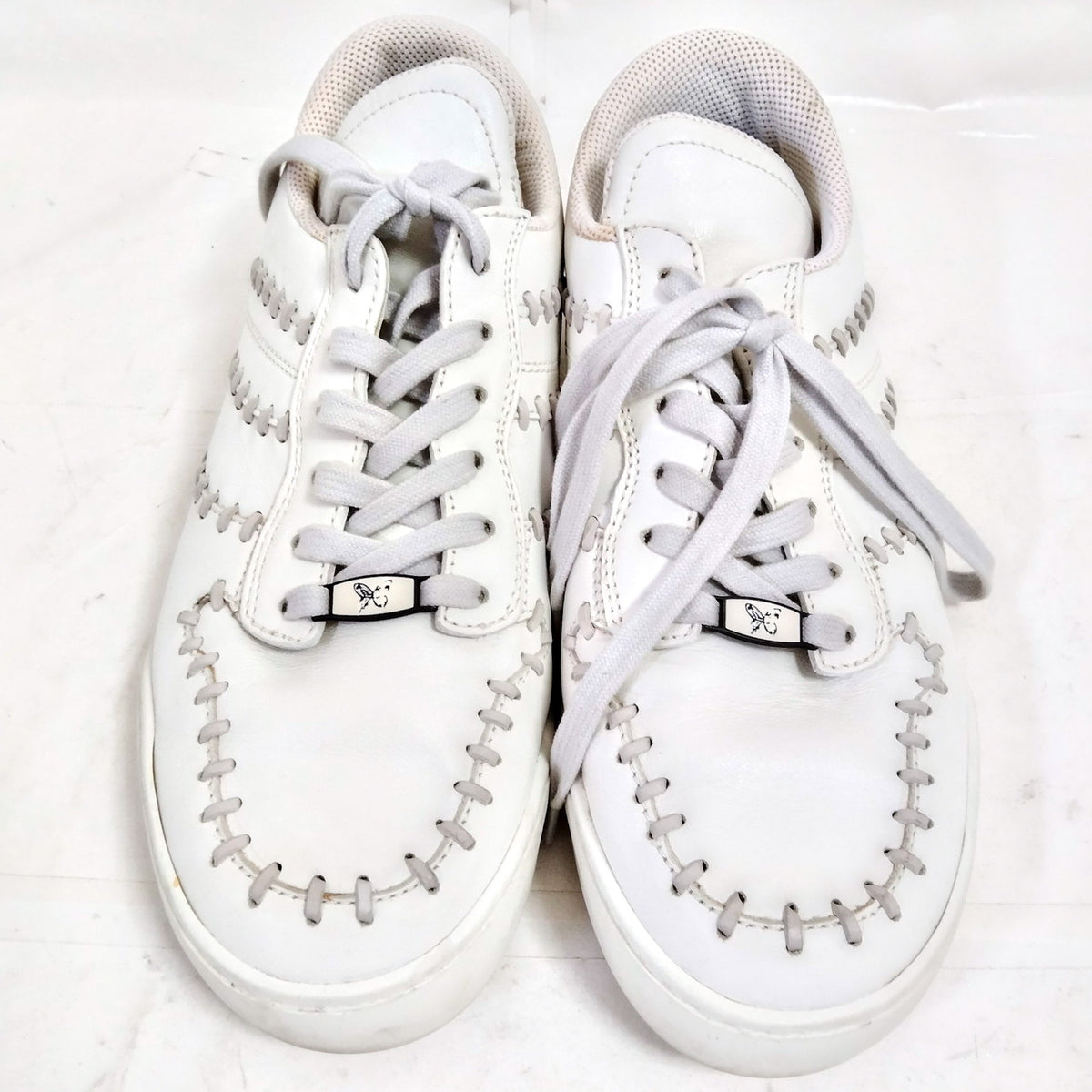 Bottega Veneta White Leather Whipstitch Sneakers — EU 40 — original detail