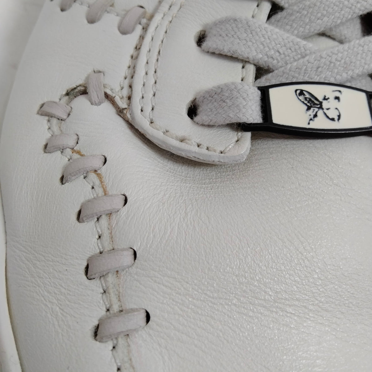 Bottega Veneta White Leather Whipstitch Sneakers — EU 40 — original detail