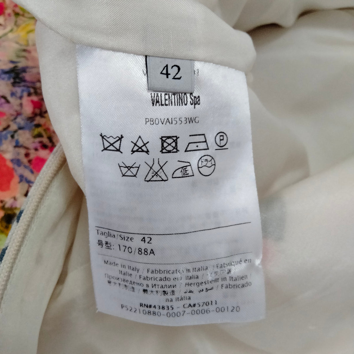 Valentino Multicolor Floral Wool & Silk Dress — IT 42 — original detail 6