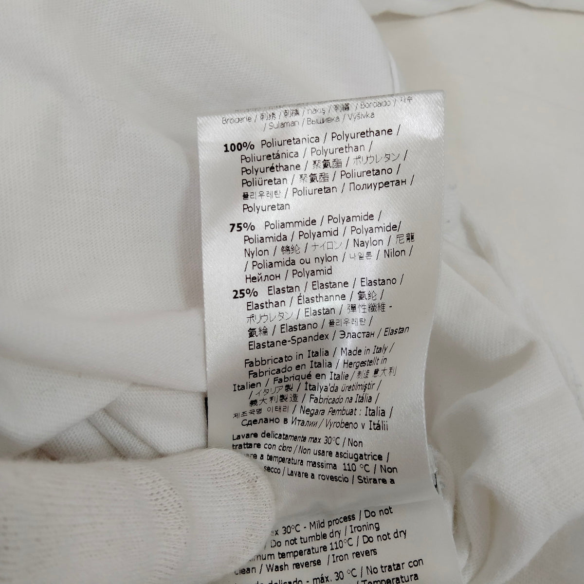 Fendi White Logo Cotton T-Shirt with FF Sleeve Stripes — IT 36 — original detail 5