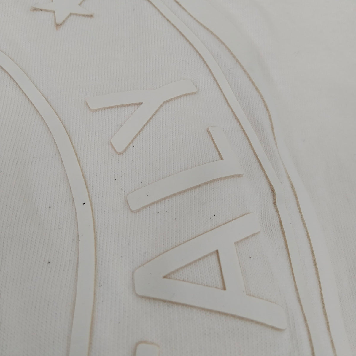 Fendi White Logo Cotton T-Shirt with FF Sleeve Stripes — IT 36 — original detail 7