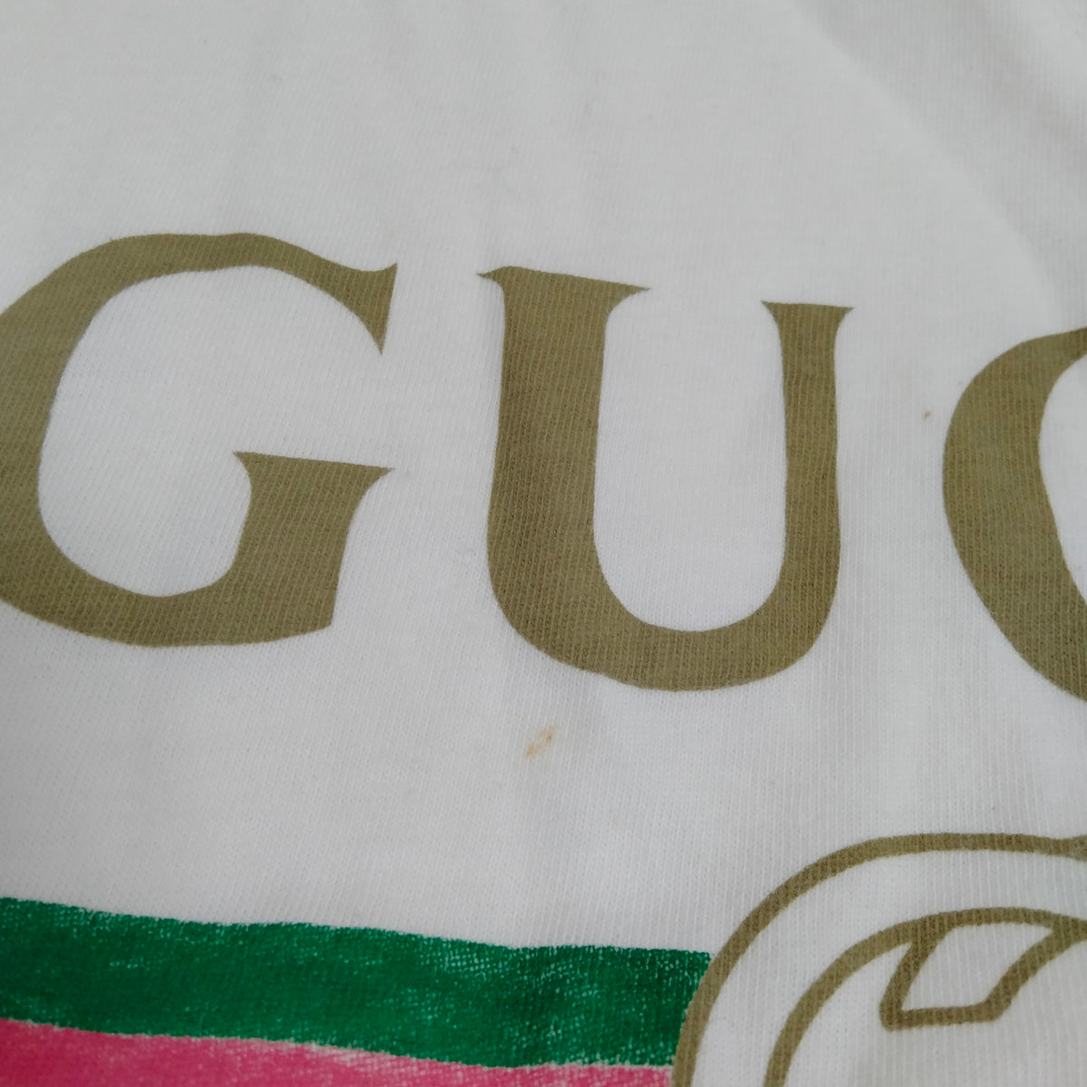 Gucci Cream Logo & Sequin Appliqué Cotton T-Shirt — XS — original detail 7