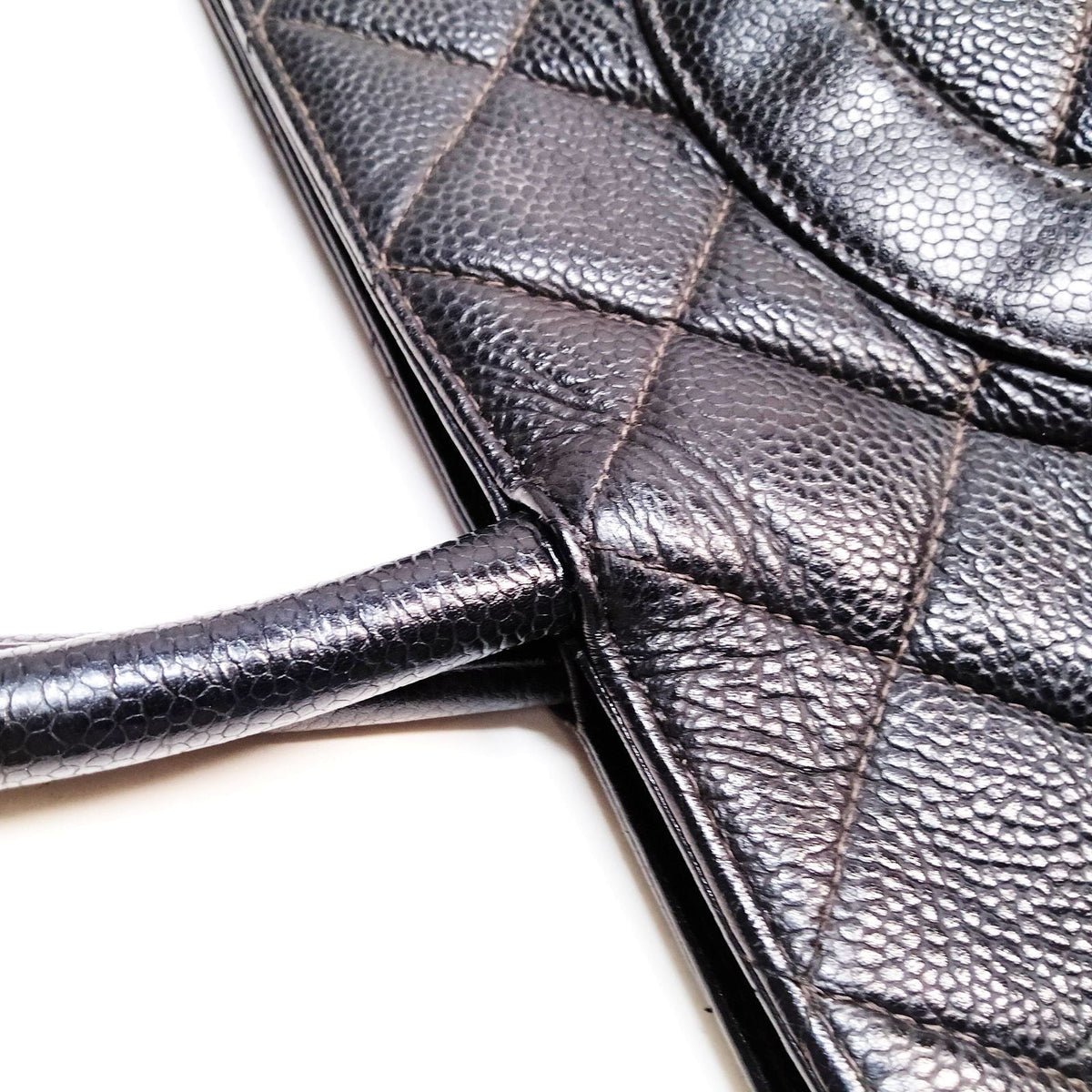 Chanel Black Caviar Quilted Tote Bag — original photograph 6