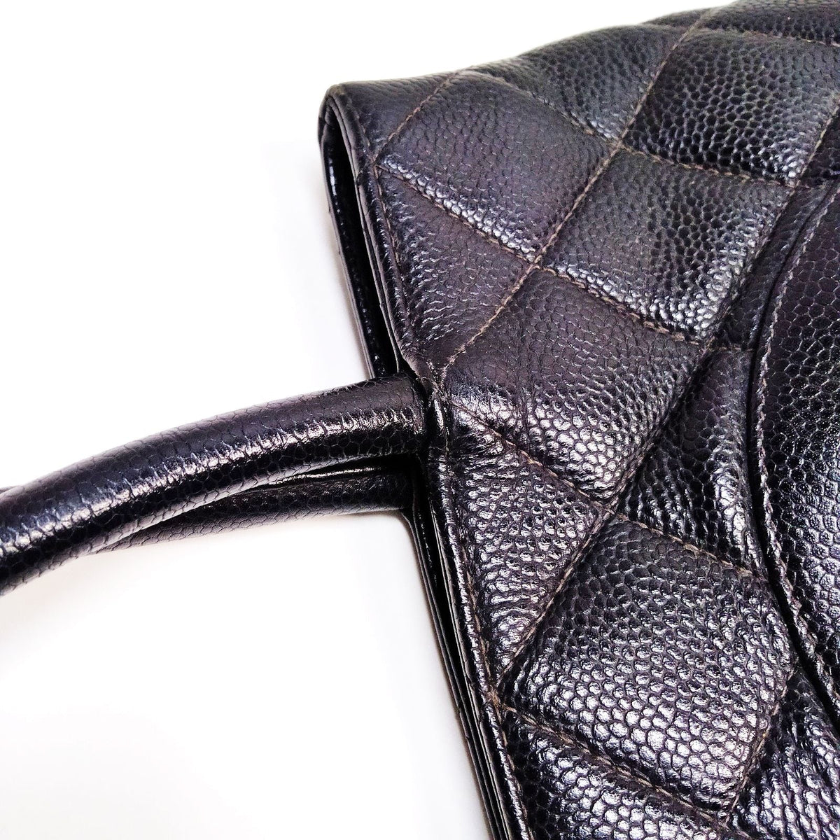 Chanel Black Caviar Quilted Tote Bag — original photograph 7